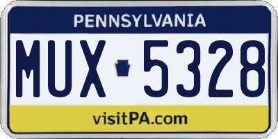 PA license plate MUX5328