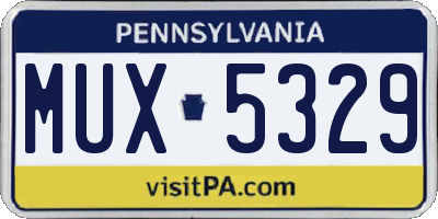 PA license plate MUX5329