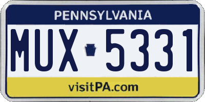 PA license plate MUX5331