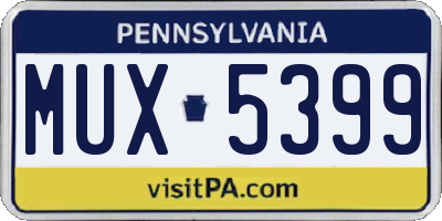 PA license plate MUX5399