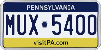 PA license plate MUX5400