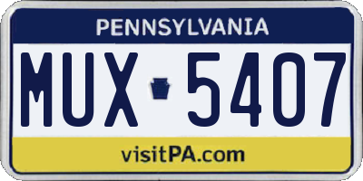 PA license plate MUX5407