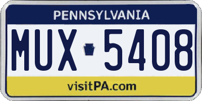 PA license plate MUX5408