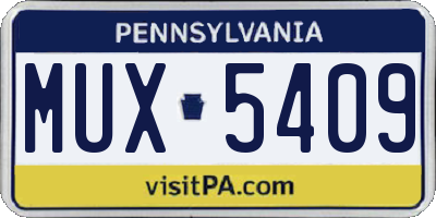 PA license plate MUX5409