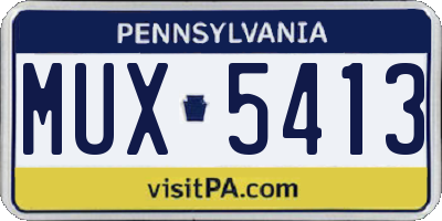 PA license plate MUX5413