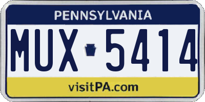 PA license plate MUX5414