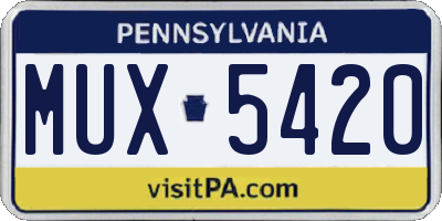 PA license plate MUX5420
