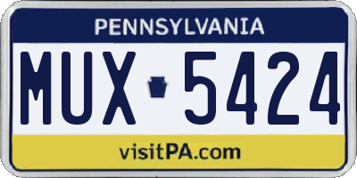 PA license plate MUX5424