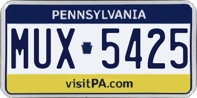 PA license plate MUX5425