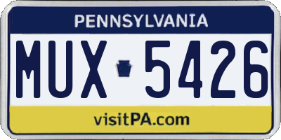 PA license plate MUX5426