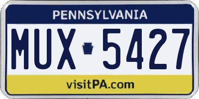 PA license plate MUX5427