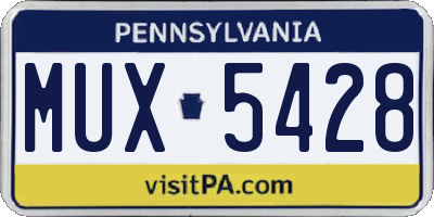 PA license plate MUX5428