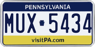 PA license plate MUX5434