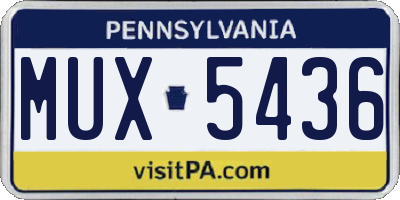PA license plate MUX5436