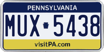 PA license plate MUX5438