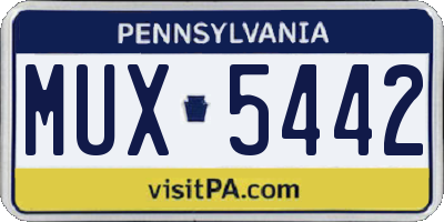 PA license plate MUX5442