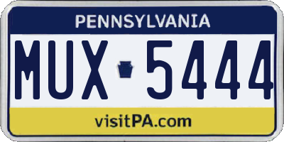 PA license plate MUX5444