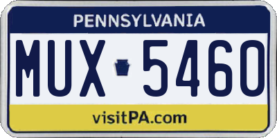 PA license plate MUX5460
