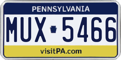 PA license plate MUX5466