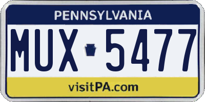 PA license plate MUX5477