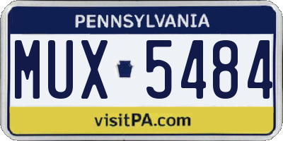 PA license plate MUX5484