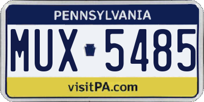 PA license plate MUX5485