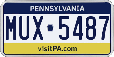 PA license plate MUX5487