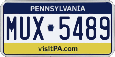 PA license plate MUX5489