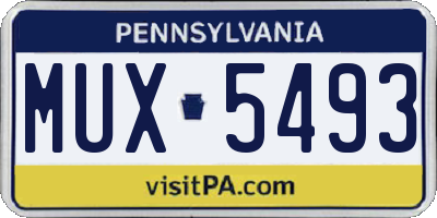 PA license plate MUX5493