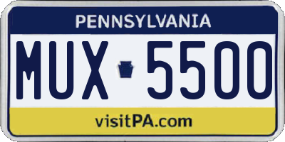 PA license plate MUX5500