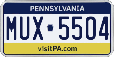 PA license plate MUX5504