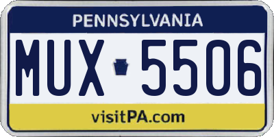 PA license plate MUX5506