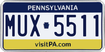 PA license plate MUX5511