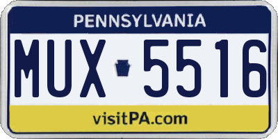PA license plate MUX5516