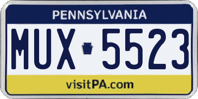 PA license plate MUX5523