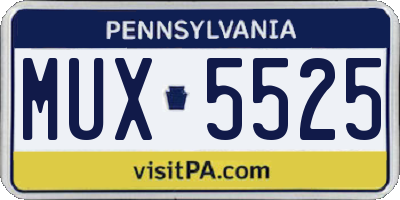 PA license plate MUX5525