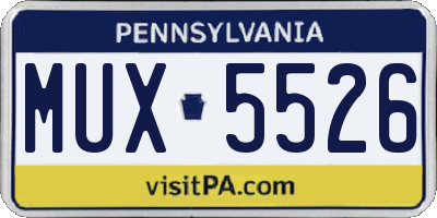 PA license plate MUX5526