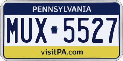 PA license plate MUX5527