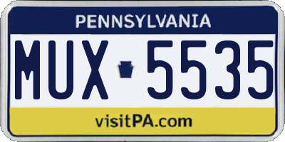 PA license plate MUX5535