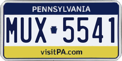 PA license plate MUX5541