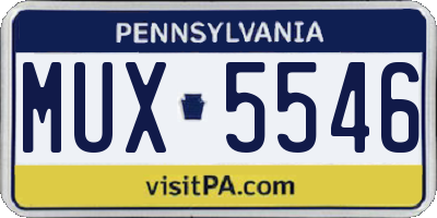 PA license plate MUX5546