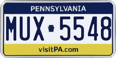 PA license plate MUX5548