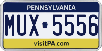 PA license plate MUX5556