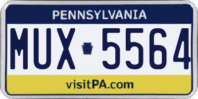 PA license plate MUX5564