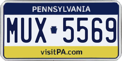 PA license plate MUX5569
