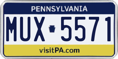 PA license plate MUX5571