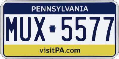 PA license plate MUX5577