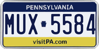 PA license plate MUX5584