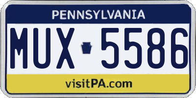 PA license plate MUX5586