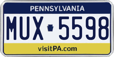 PA license plate MUX5598